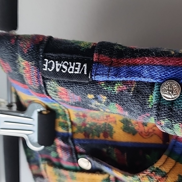 Vintage Versace Jeans Couture Fauna Rainbow Stripe Cotton Denim Jeans - Picture 4 of 11